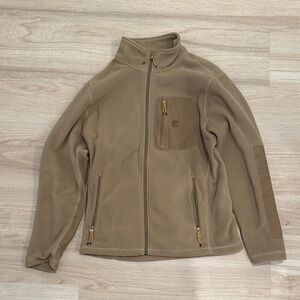 Roark fleece, zip up sweatshirt, khaki size medium